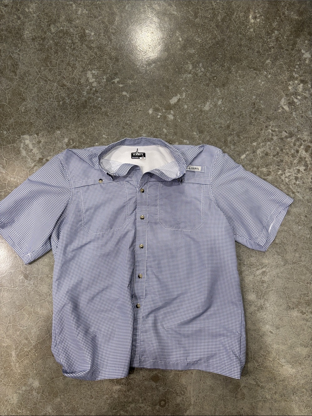 Habit Men’s Blue Short-Sleeve Button-Down Shirt